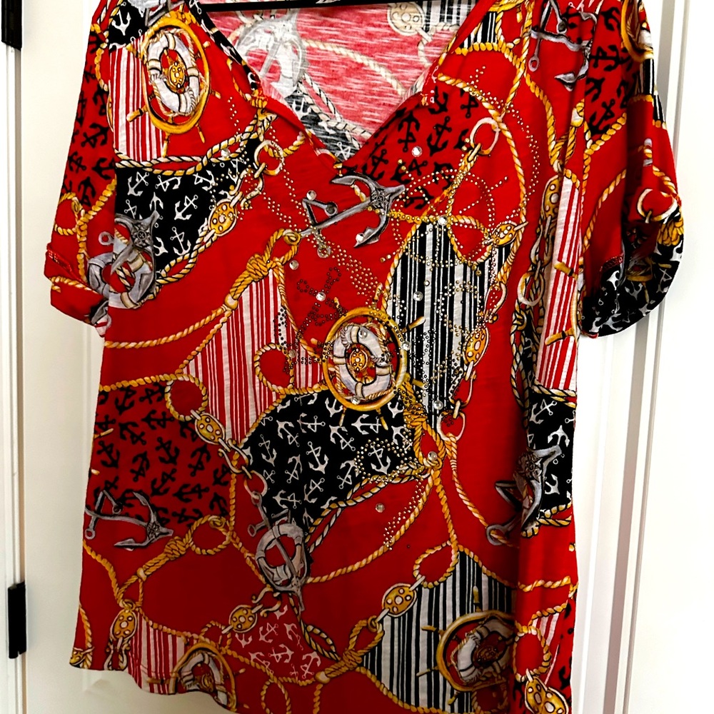 NWOT Nautical tee style top. XL
